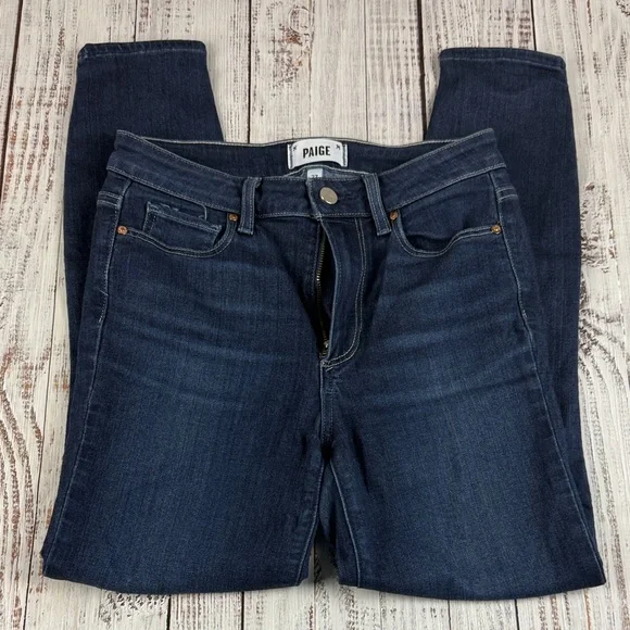 Paige “HOXTON CROP” skinny blue jeans Size 27 - Picture 3 of 12